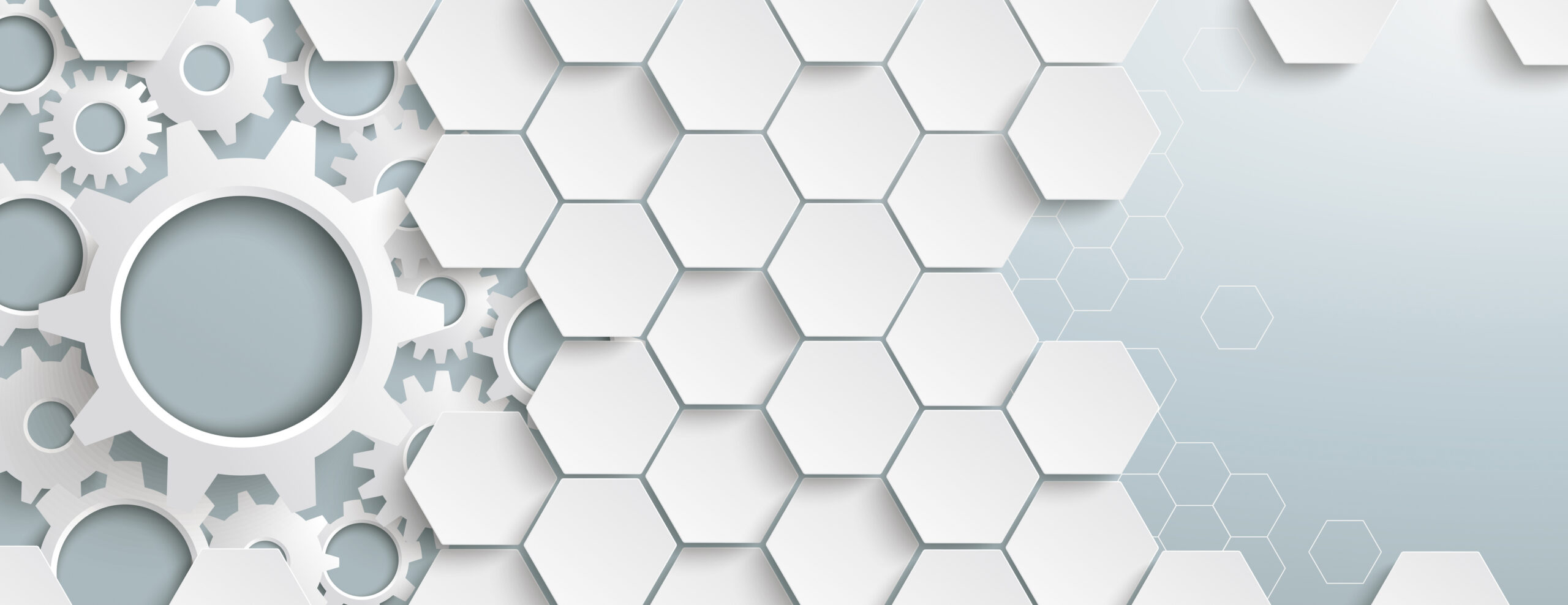 Hexagon structure with gears on the gray background. Eps 10 vector file.